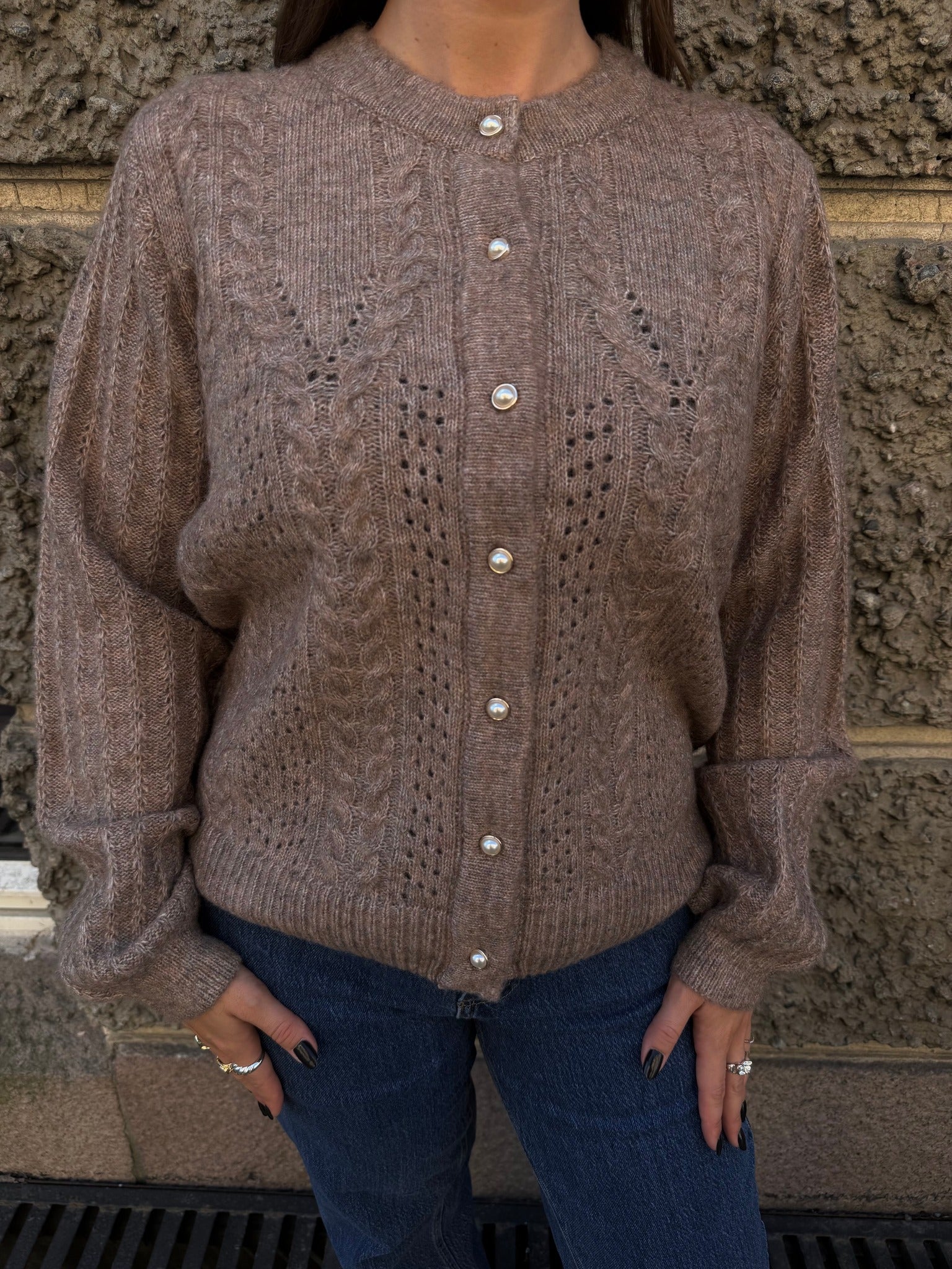 OBJFLORA Cardigan - Desert Taupe